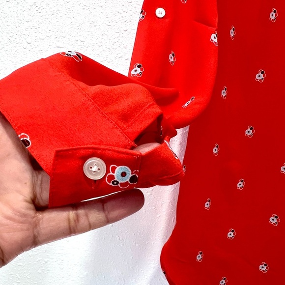 LOFT Orange Relaxed‎ Blouse with Mandarin Collar XSP - Picture 5 of 7